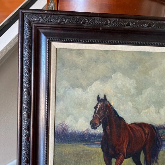 Hand Painted Art Antique Oil Painting Portrait horse on canvas - Picture 4 of 13